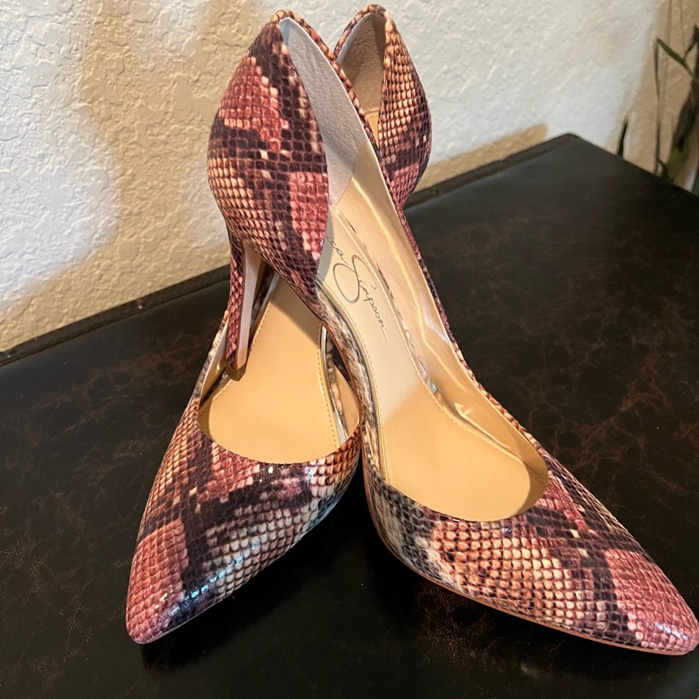 Jessica Simpson Snake Print Pump Heel Size 9 1/2